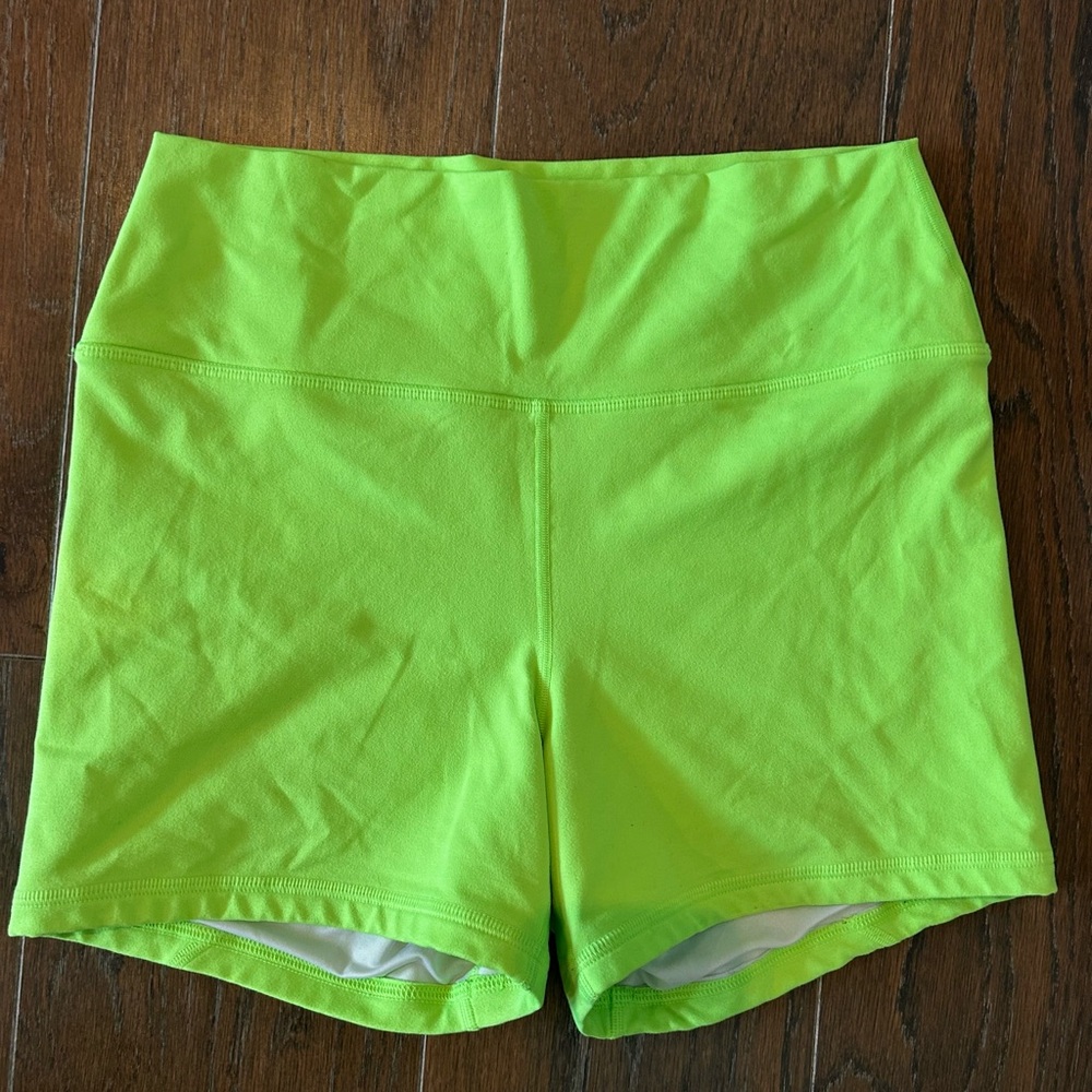 Fleo Women’s True High Waist Neon Green Shorts